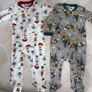 Disney Kids Pajamas - White and Gray with Red and Green Accents
